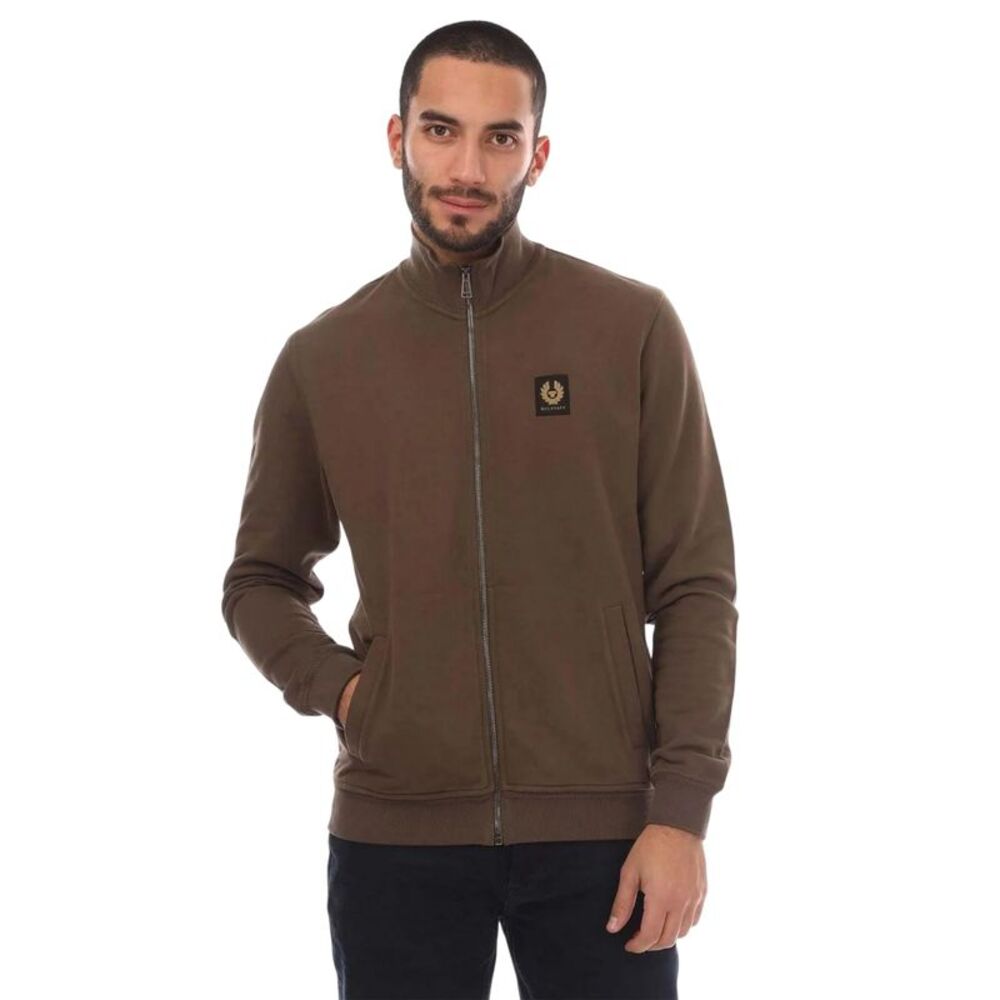 Belstaff Mens Fleece Full Zip Sweatshirt / Brown